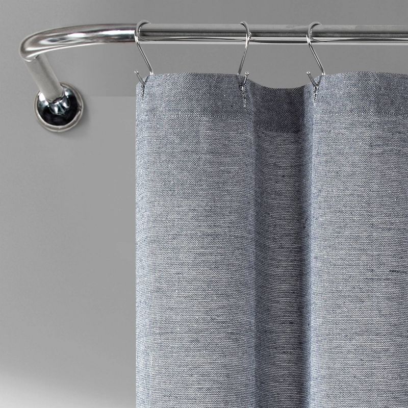 72&#34;x72&#34; Ombre Yarn Dyed Eco Friendly Recycled Cotton Shower Curtain Navy - Lush D&#233;cor, 3 of 6