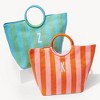 Personalization Mall Tropical Tides Initial Paper Straw Striped Bag, Orange - 4 of 4