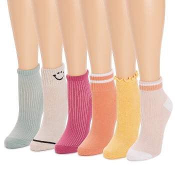 Muk Luks Women's 6 Pack Dream Step Mini Crew Socks