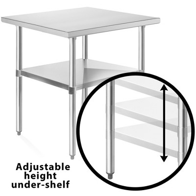 KUTLER 37" Stainless Steel Commercial Prep Table with Undershelf