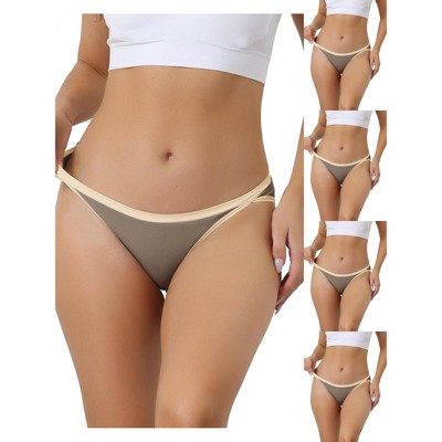 Allegra K Women's Cotton Low Waist Stretch Soft Comfortable High Cut Underwear Multicolored
