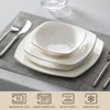 vancasso 16 Piece White With gold Rim Bone china Porcelain Square Dinnerware Set With 4 Piece Dinner/Dessert/Soup Plate and Bowl - 4 of 4