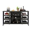 Wine Bar Cabinet For Liquor Glasses Industrial Coffee Bar Cabinet With Rack Sideboard Buffet Cabinet For Home Dining Room - 4 of 4