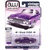 1961 Dodge Dart Phoenix Lowrider Purple Sky Metallic with Graphics and Purple Interior 1/64 Diecast Model Cars by Auto World - 4 of 4