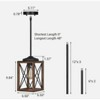 TOBILI 1-Light Distressed Black and Brushed Wood Lantern Geometric Chandelier - 3 of 3