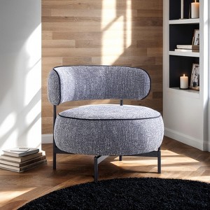 GDFStudio Velie Modern Swivel Accent Chair with Curved Backrest and Metal Legs - 1 of 4