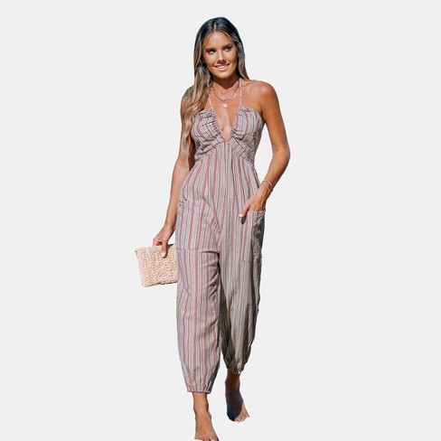 Target women's store striped jumpsuit