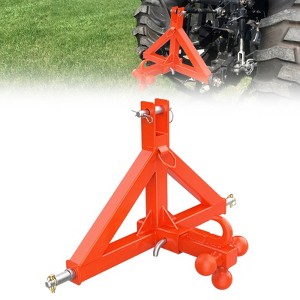 3 Point Trailer Hitch 2" Receiver, Quick Hitch Attachment with Towing Balls, Receiver Tow Drawbar for Tractor Standard Category 1, 10,000Lbs Capacity - 1 of 4