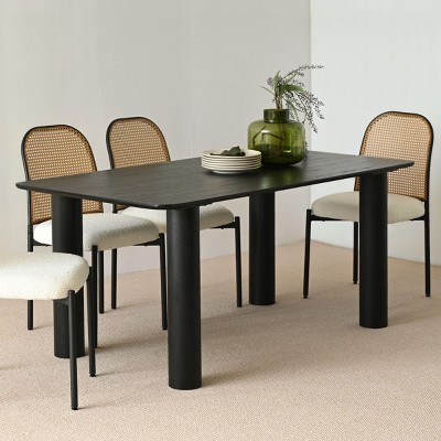Modern 67" Rectangle Dining Table,Solid Wood Dining Room Table for 6 with Wood Legs for Dining Room,Kitchen,Farmhouse - Maison Boucle