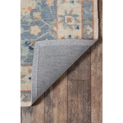 Aegean Medallion 27" Blue Wool Blend Runner Rug