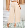 Women's Wide Leg Dress Pants High Elastic Waisted in The Back Business Work Trousers Long Straight Suit Pants - Beige, 2XL - 3 of 4
