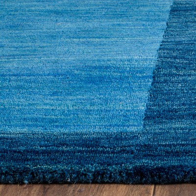 Hand-Knotted Blue Wool Runner Rug, 2'3" x 8'