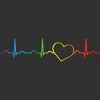 Adult Design By Humans Rainbow Pride Heartbeat By Luckyst T-Shirt - 2 of 2
