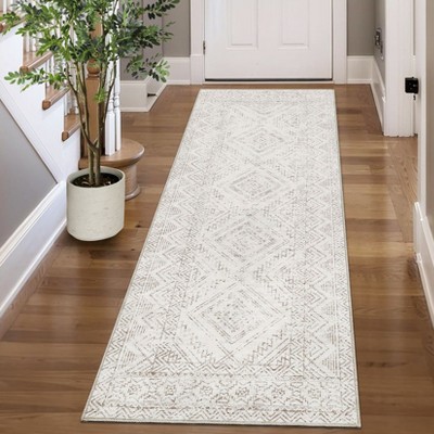 Machine Washable Modern Area Rug Geometric Distressed Non Slip Stain Resistant Non Shedding Pet Friendly Rugs for Living room Bedroom Kitchen