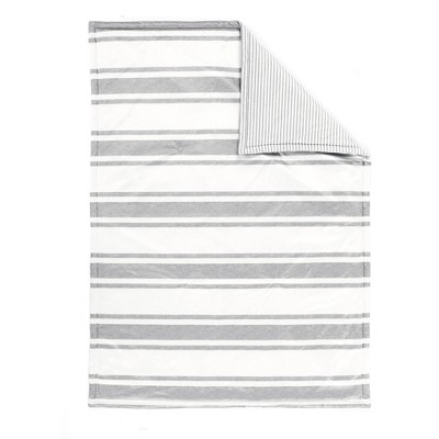 Lush Décor Farmhouse Stripe Reversible MicroPlush Oversized Soft Blanket - Gray