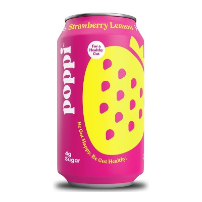 Poppi Strawberry Lemon Prebiotic Soda - 12 fl oz Can