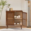 Birnirk 2-Door Accent Solid Wood Storage Cabinet with Shelves| KARAT HOME-Cherry - 3 of 4