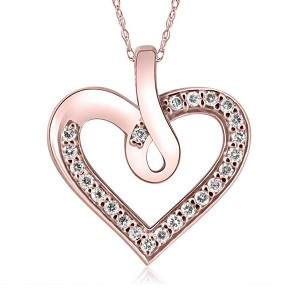 Pompeii3 1/4Ct Diamond Curve Heart Shape Pendant Necklace in White, Yellow, or Rose Gold - 1 of 4