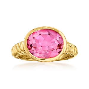 Ross-Simons 6.30 Carat Pink Topaz Ring in 18kt Gold Over Sterling - 1 of 4