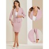 INSPIRE CHIC Women's Business Notched Collar Blazer Pencil Skirts Suit Set 2 Pcs - 2 of 4