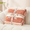 Snuggle Sac Reversible Knit Throw Blanket Fuzzy Throw,Heather Stripe - 3 of 4