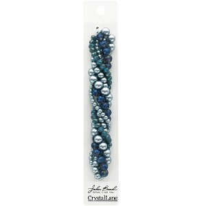 Crystal Lane DIY 5 Twisted Pearls & Crystal Bead Strands Succulent Blue Beads - 1 of 1