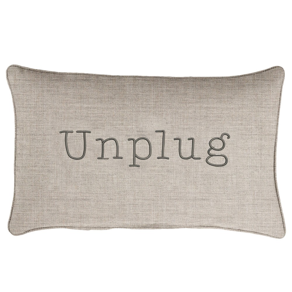 Photos - Pillow Sunbrella Indoor/Outdoor Unplug Embroidered Lumbar Throw  Cast Silve