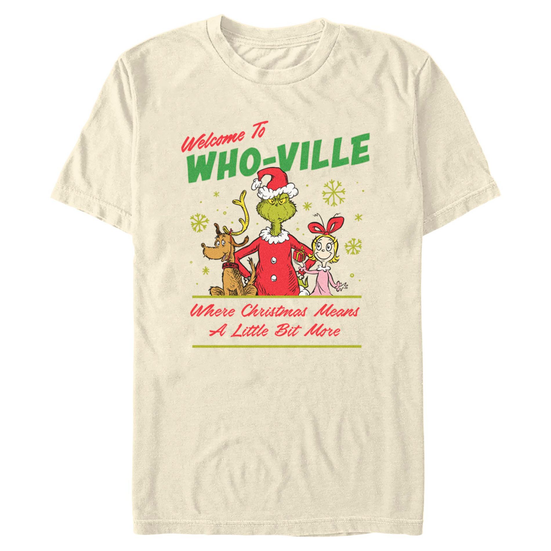 Mens The Grinch Welcome to Whoville Friends T Shirt