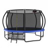 Aukfa 14FT Pumpkin Trampoline with Enclosure Net & Basketball Hoop,Outdoor Trampoline Set with Safety Net, Ladder, Balance Bar - 4 of 4
