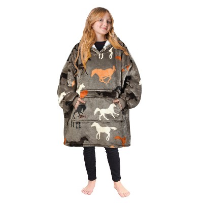 Tirrinia Girls Boys Blanket Hoodie Sweatshirt, Oversized Fleece Pullover, Hooded Fleece Lined Blanket, Christmas Gift for Kids Teens, Youth