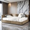 Mid-Century Full Size Storage Upholstered Tufted Bed Frame, Sofa Bed Frame with Comfortable Backrest and Armrests- Leovsnove - 2 of 4