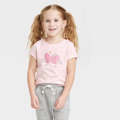 Toddler Girls' Butterfly Short Sleeve T-Shirt - Cat & Jack™ Light Pink