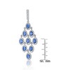 Guili Sterling Silver White Gold Plated Sapphire Blue Chandelier Earrings, an Elegant and Dazzling Jewelry Piece for a Regal Statement - 3 of 4