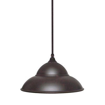 Toltec Lighting Any 1 - Light Pendant in  Dark Granite with 16” Dark Granite Double Bubble Metal Shade Shade