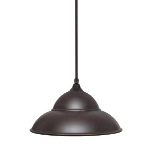 Toltec Lighting Any 1 - Light Pendant in  Dark Granite with 16” Dark Granite Double Bubble Metal Shade Shade - 1 of 1