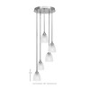 Toltec Lighting Empire 5 - Light Pendant in  Brushed Nickel with 5" Clear Ribbed Shade - 2 of 2