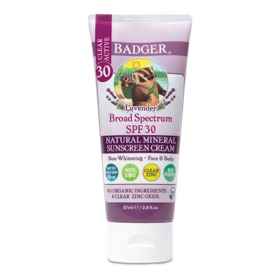 Badger Lavender Mineral Sunscreen Cream - SPF 30 - 2.9 fl oz