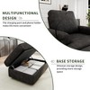66.5"/74" Oversized Chaise Lounge Indoor Upholstered Deep Seat Reading Chair Phone Holder USB Living Room Apartment Bedroom - 4 of 4
