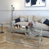 17' Metal Geometric Coffee Table in Gray - Henn&Hart  - 2 of 4