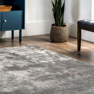 Gray 4' x 6' Washable Solid Shag Area Rug
