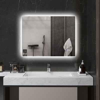 Vynxaria 32" x 24" Backlit LED Bathroom Mirror - Anti-Fog & Dimmable