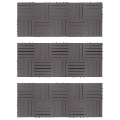 vidaXL Decking Tiles 30 pcs Gray Wash 11.8"x11.8" Solid Acacia Wood