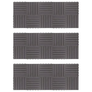 vidaXL Decking Tiles 30 pcs Gray Wash 11.8"x11.8" Solid Acacia Wood - 1 of 4