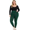 Agnes Orinda Women's Plus Size Check Leggings for Women Stretch Festive Glen Plaid Skinny Pants - 3 of 4