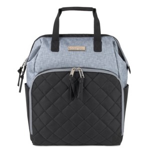 Baby Essentials Quilted Frame Diaper Backpack - Gray/Black - 1 of 4