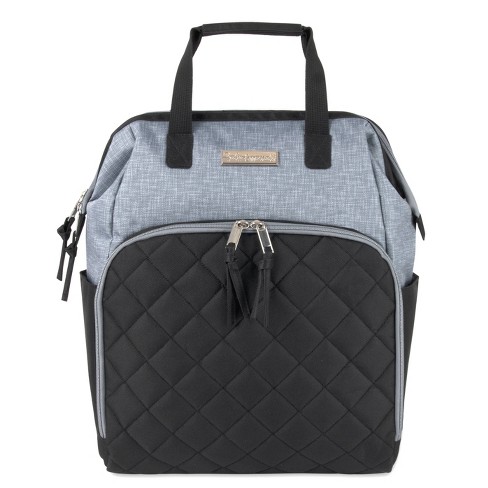 Baby Essentials Quilted Frame Diaper Backpack - Gray/Black - image 1 of 4