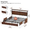 WOWLIVE Queen/Full/King Size Bed Frame with 4 Drawers, Modern bed with LED Light and Charging Station, Storage Headboard, HB00 - 2 of 4