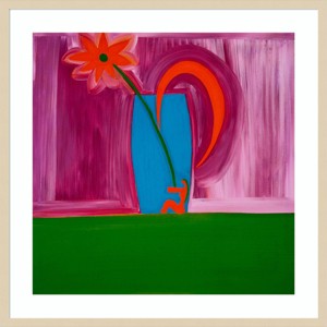 33" x 33" Flower Vase by Cristina Rodriguez Wood Framed Wall Art Print - Amanti Art: Giclee, Botanical, Hardwood Frame - 1 of 4