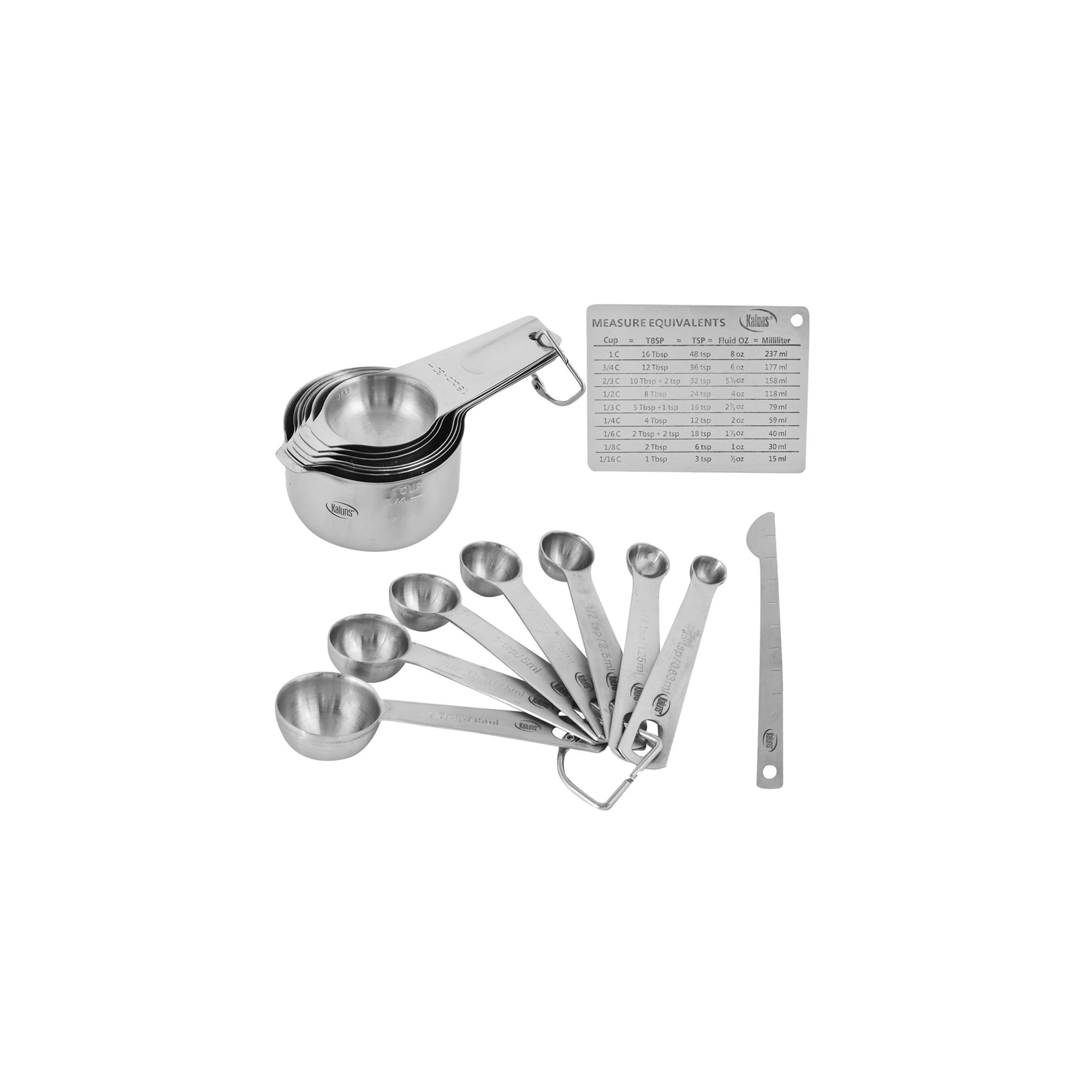 Kaluns Measuring Cups and Spoons Set, 16 Piece, Stainless Steel