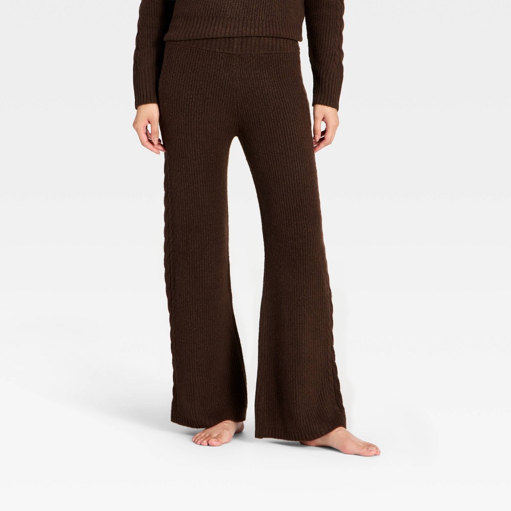 Women's Cable Knit Sweater Pants - Auden™ Brown XS